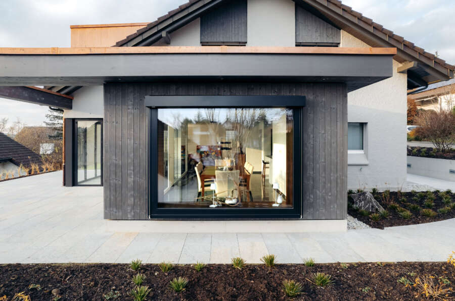 Orlando Architektur Umbau Anbau Einfamilienhaus Holderweg Seuzach 1 Anbau Panoramafenster Provisorich